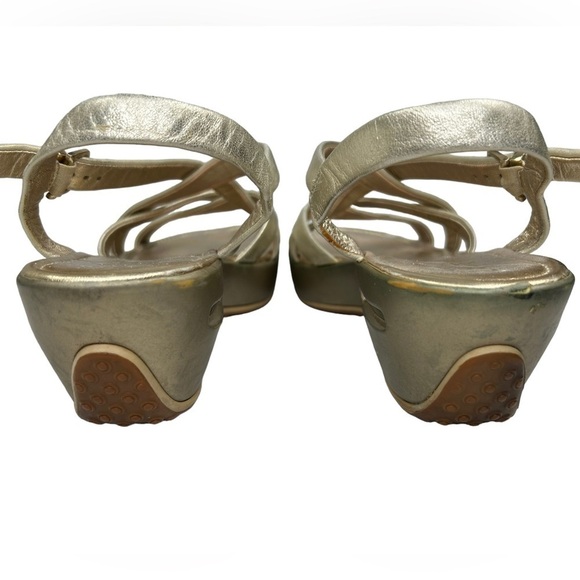 Cole Haan Regina w/Nike Air Insoles LeatherPlatform Gold Metallic Sandals SZ 8B - Picture 8 of 15